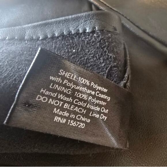 La Femme Noir Black Faux Leather Long Opera Gloves XS/S - Picture 4 of 4